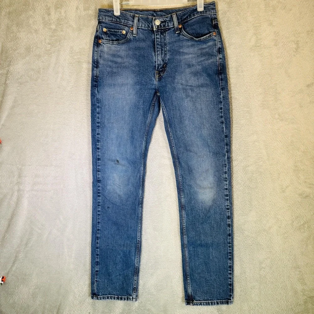 Levis 514 Jeans Mens 30x32 Blue Medium Wash Straight Stretch Denim Zip Fly